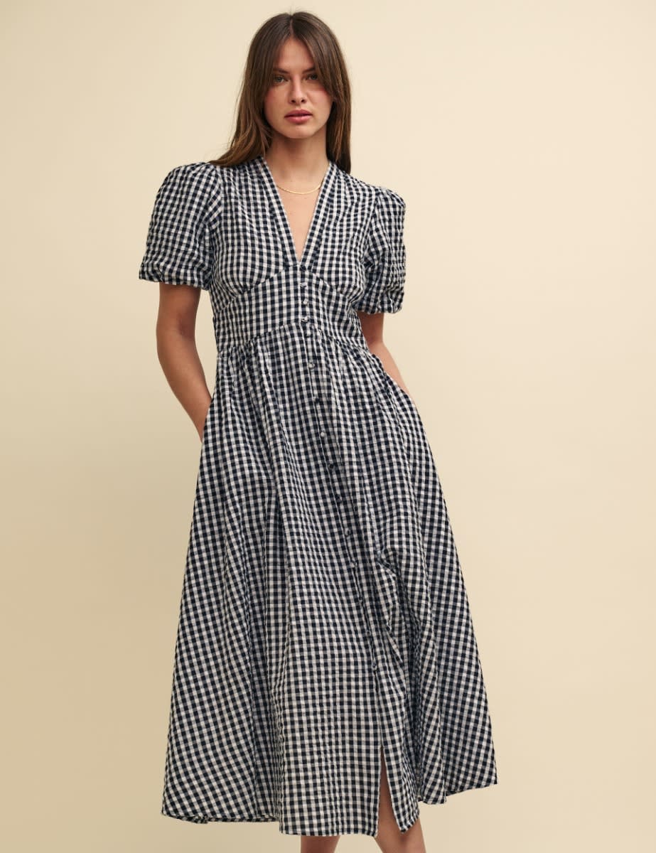 The Gingham One... Black Starlight Midi Dress