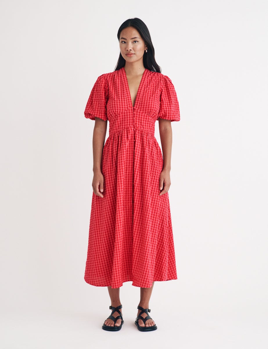 The Red Gingham One... Starlight Midi Dress