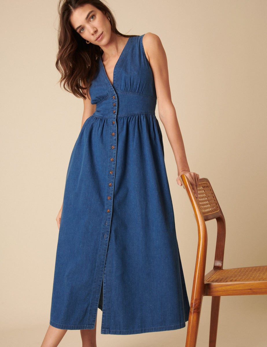 The Denim Button Down One... Sleeveless Starlight Dress