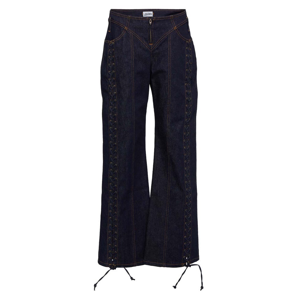 lace-up jeans