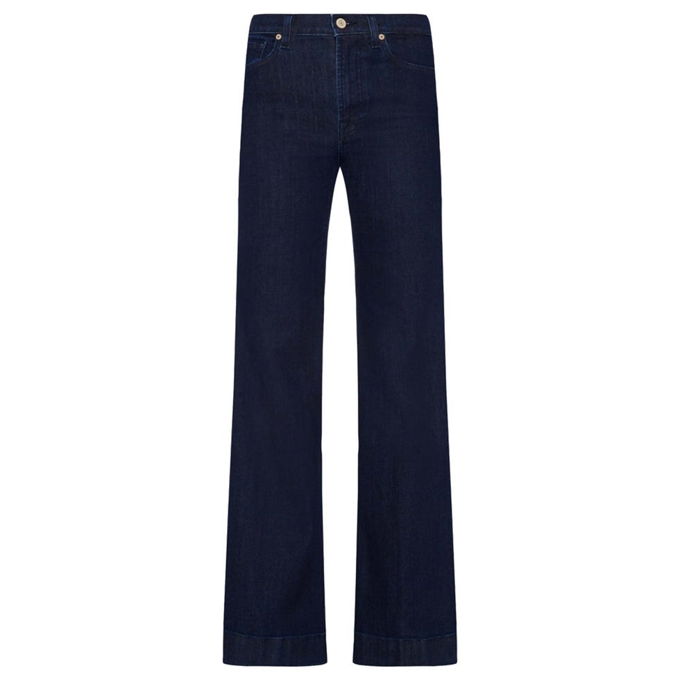 high-waist flared jeans