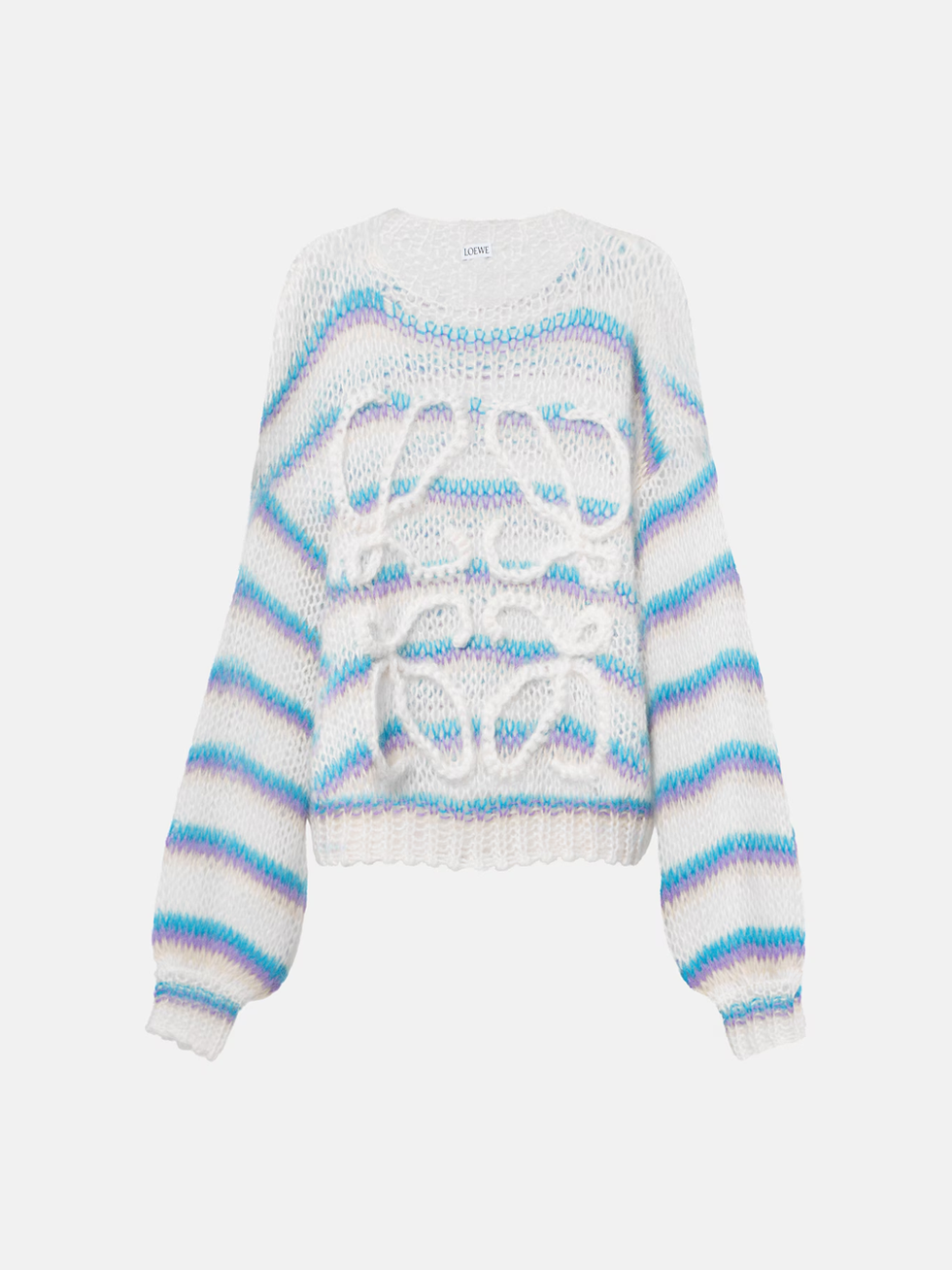 Loewe anagram striped mohair-blend sweater