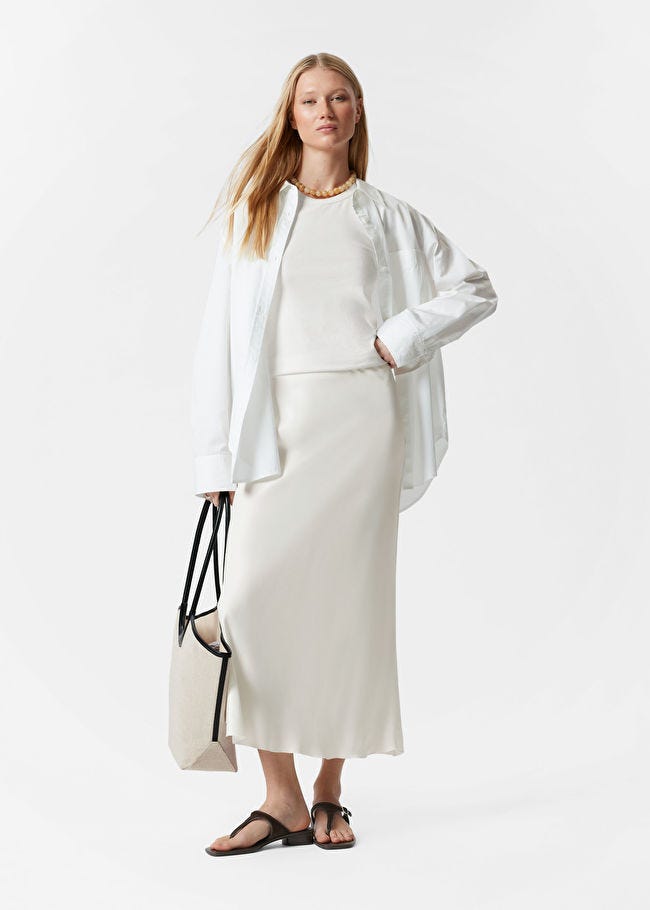 Satin Midi Skirt