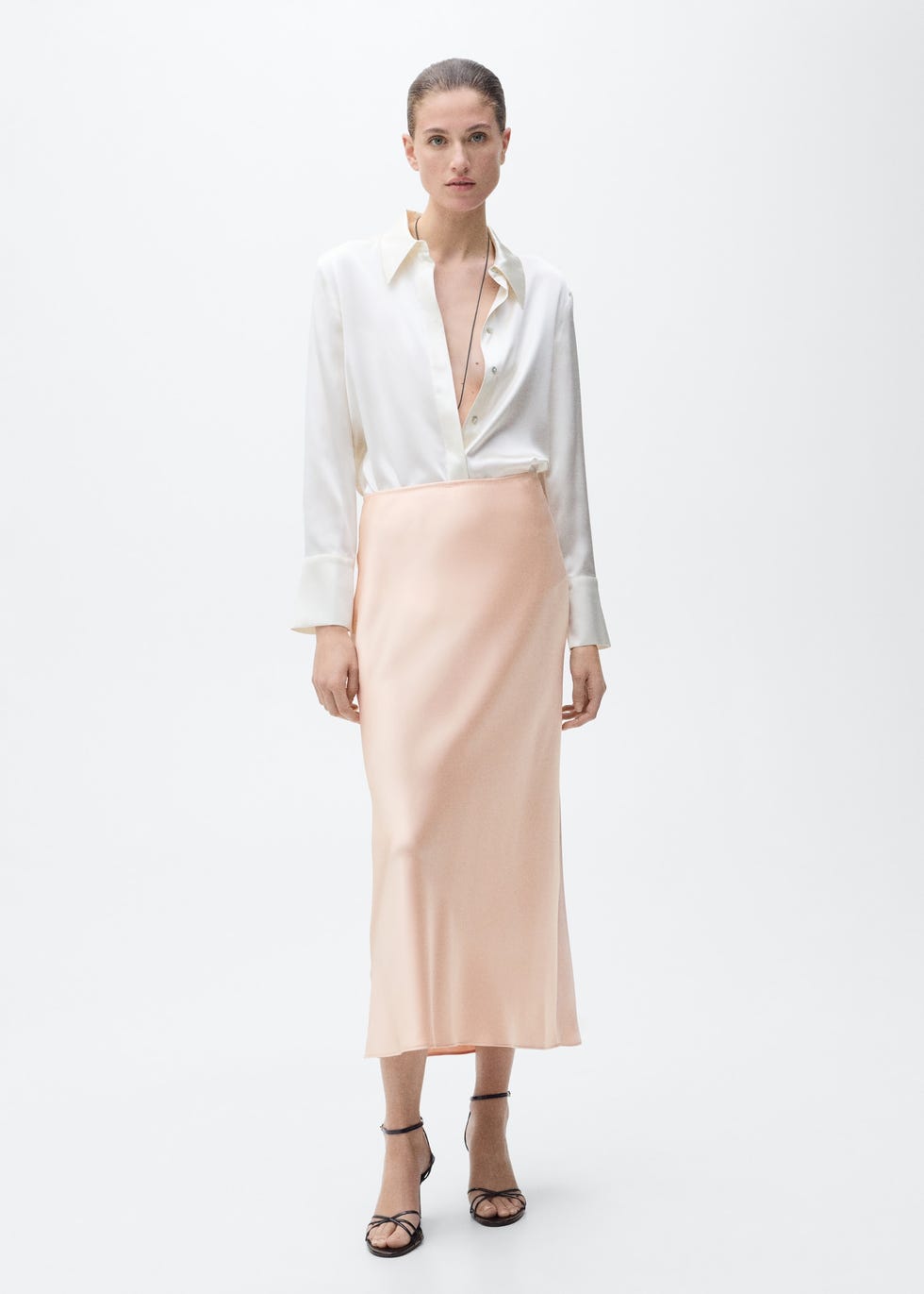 Midi Satin Skirt