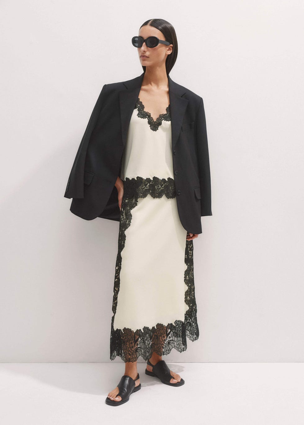 Floral Lace Trim Slip Skirt