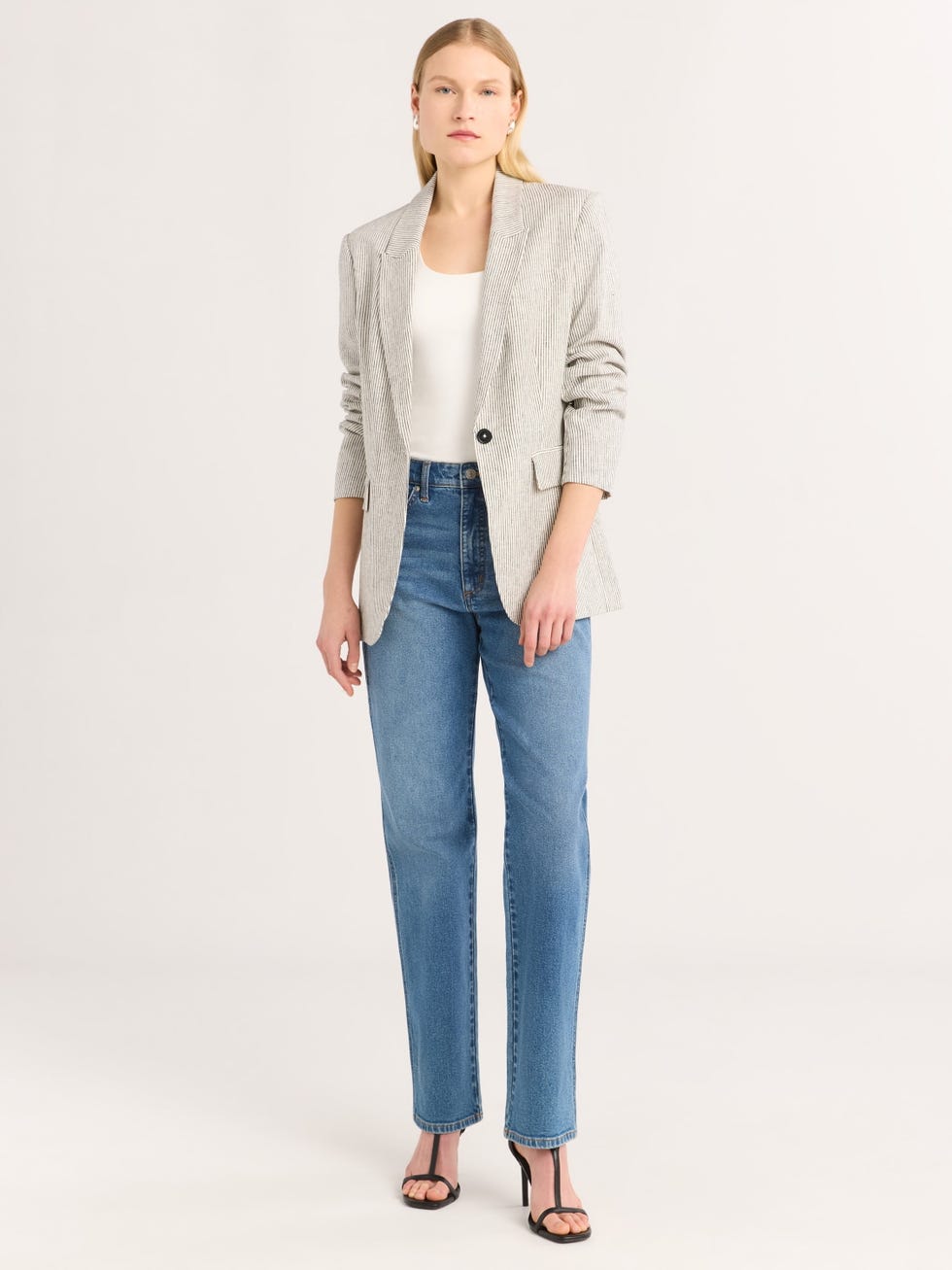 Scoop Ultimate One-Button Linen Blend Blazer
