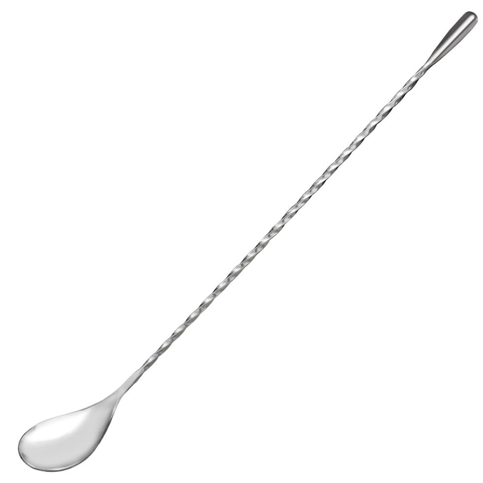 Ortarco 12 Inch Stainless Steel Bar Spoon for Cocktail Mixing with Spiral Handle Silver