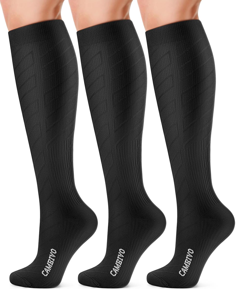 CAMBIVO Medias de Compresión Mujer Hombre 3Pares, Calcetines Compresion 20-30mmHg, Medias de Compresion Varices para Deporte, Running, Ciclismo, Deportivos, Senderismo, Viajes, Enfermera, 38-41