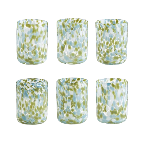 Set of 6 Dotio Speckled Glass Tumblers