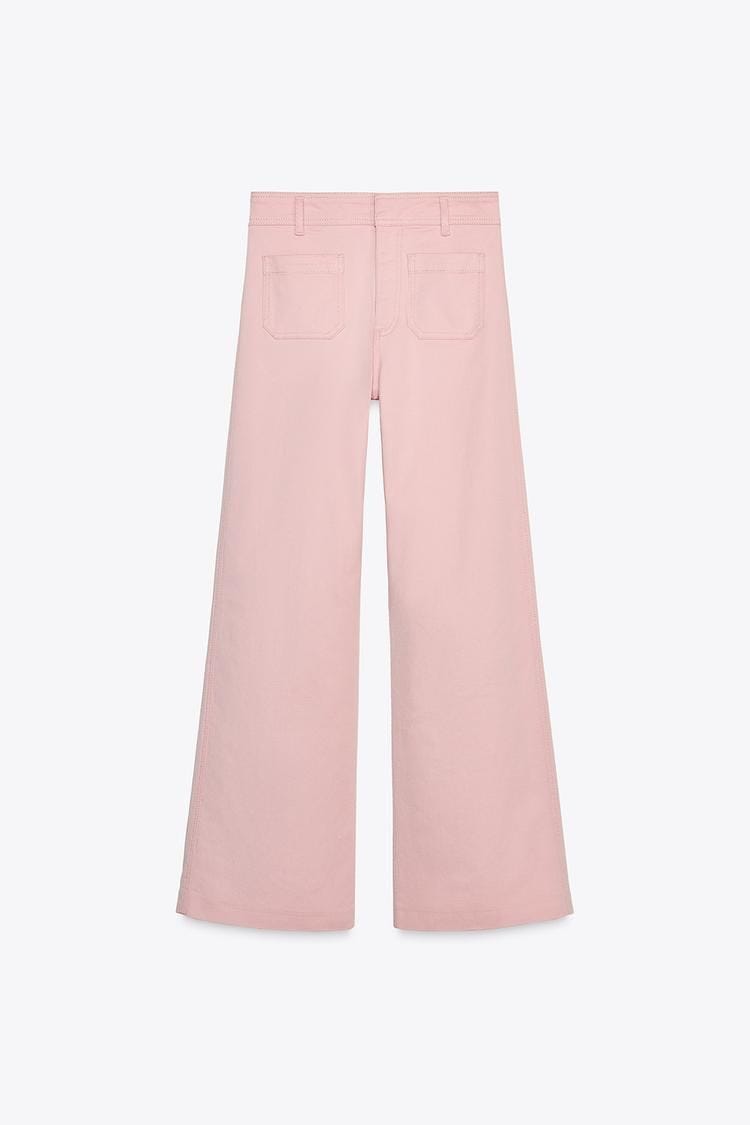 Large pastel -colored trousers