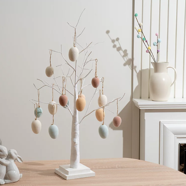 70cm Twig Tree & Soft Touch Hanging Egg Set