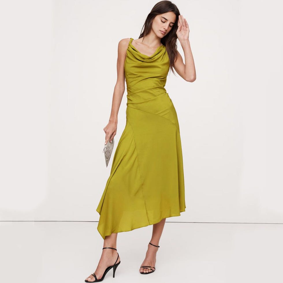 Crepe Twist-Shoulder Dress