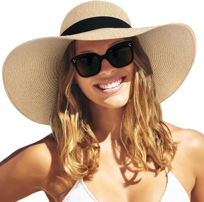 Wide-Brim Straw Sun Hat