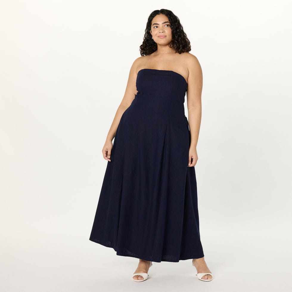 Carlota Strapless Linen Maxi Dress