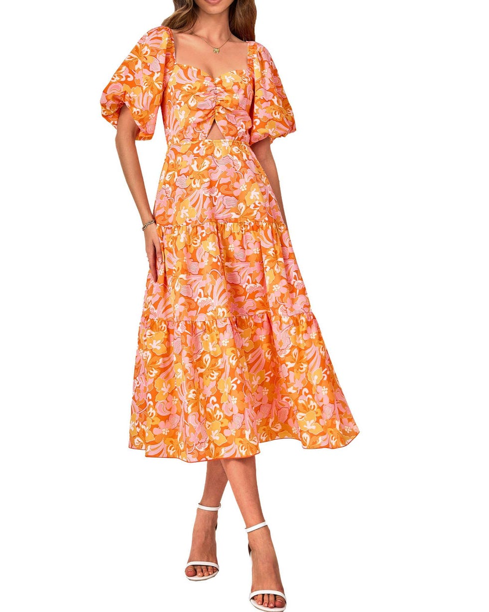 Floral Puff Sleeve Maxi Dress