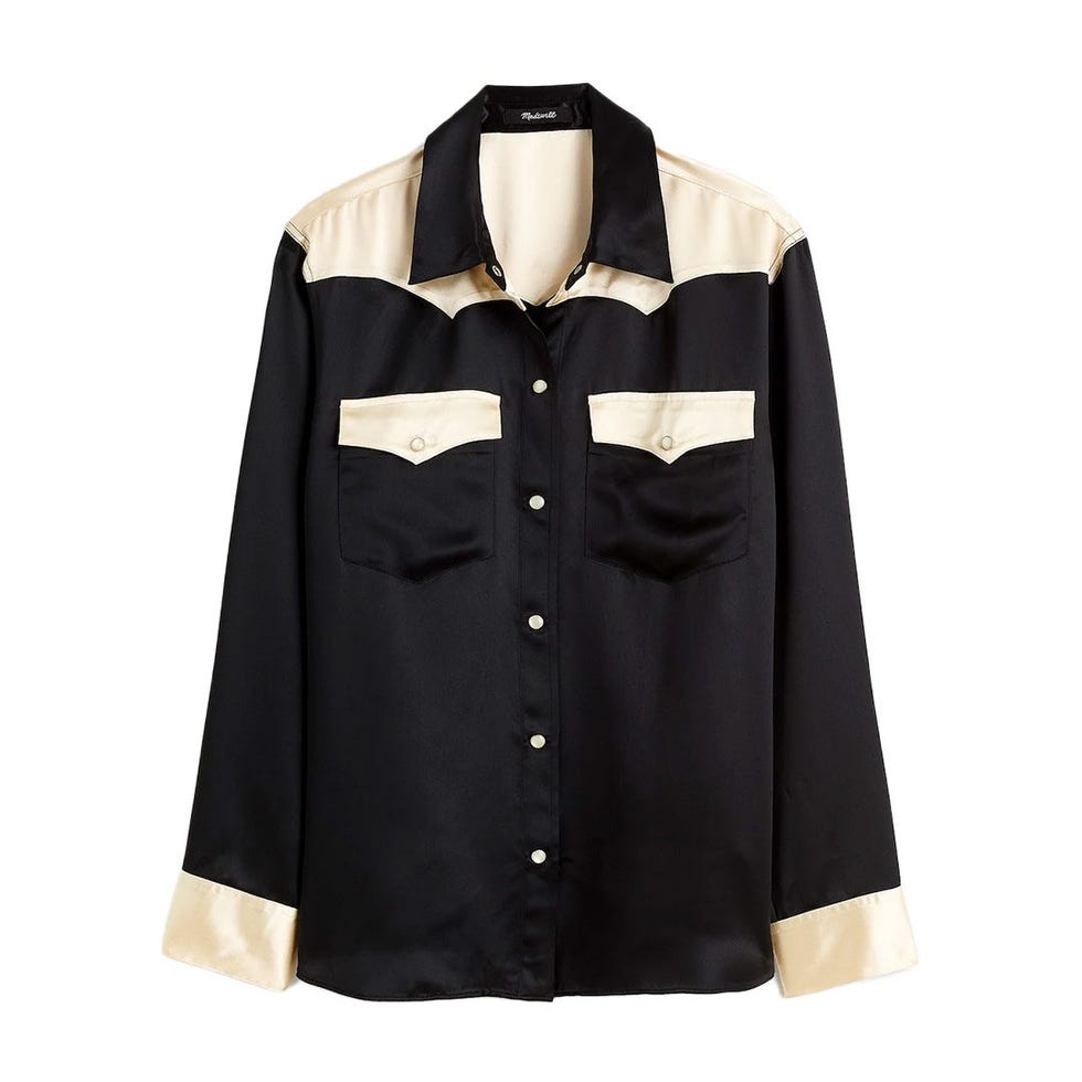 x Alexa Chung Satin Western Shirt