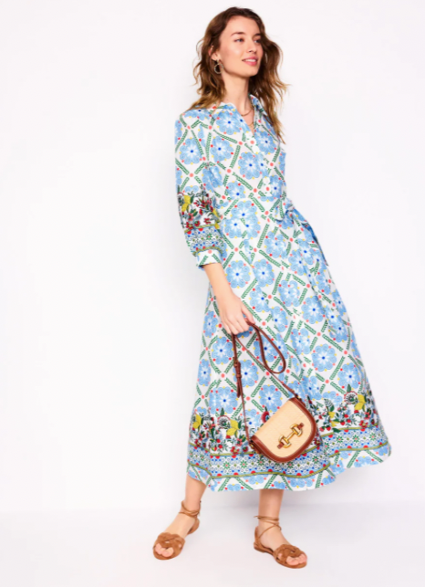    Clara Linen Blend Shirt Dress