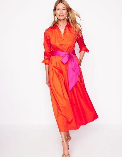Maxi Pleated Shirt Dress