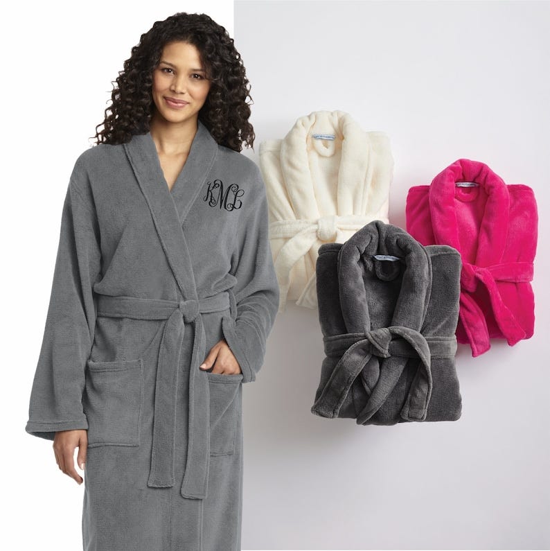 Monogrammed Plush Spa Robe