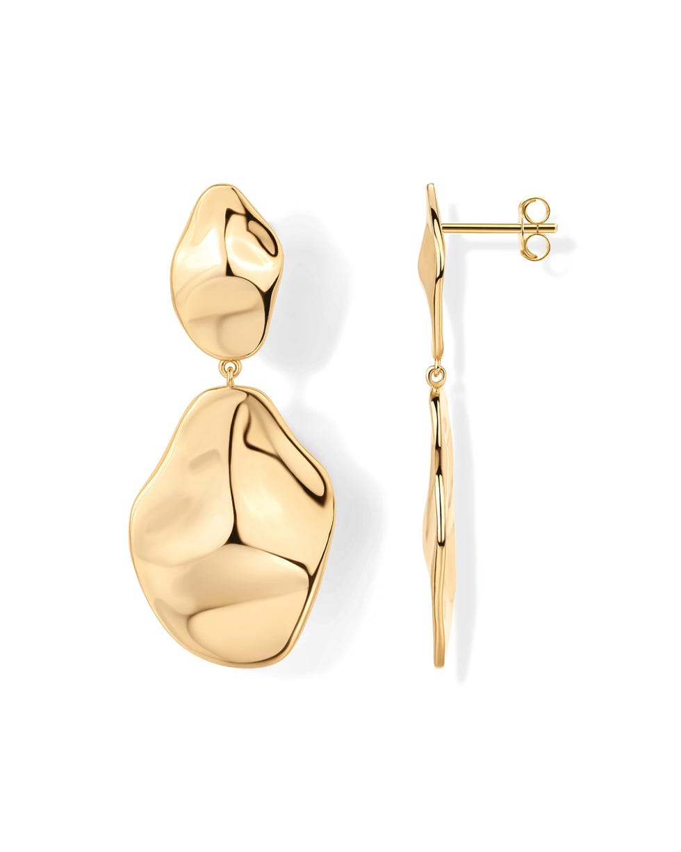 14K Yellow Gold Plated Teardrop Earrings