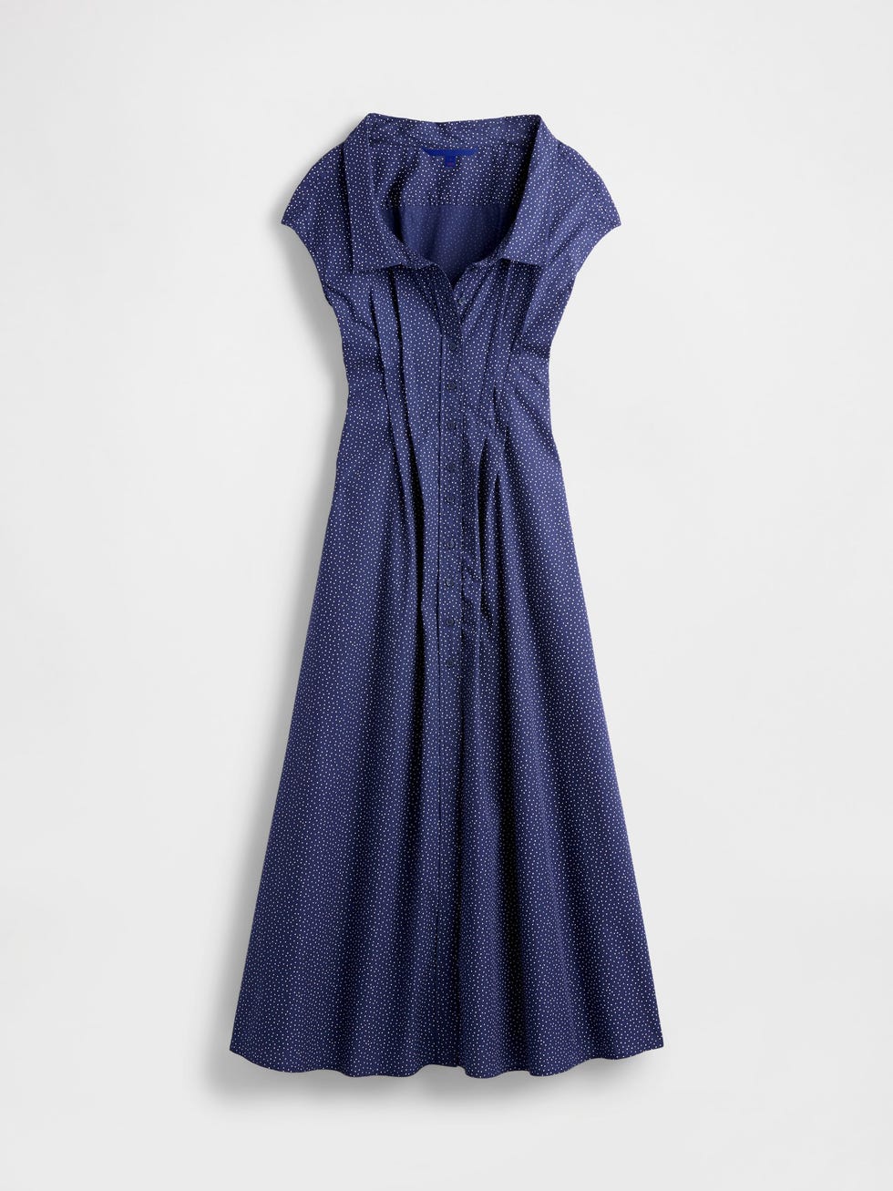 100% Organic Cotton Blue Dot Maxi Shirt Dress