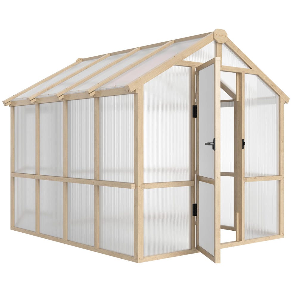 6.6 x 8 ft. Wooden Polycarbonate Greenhouse 