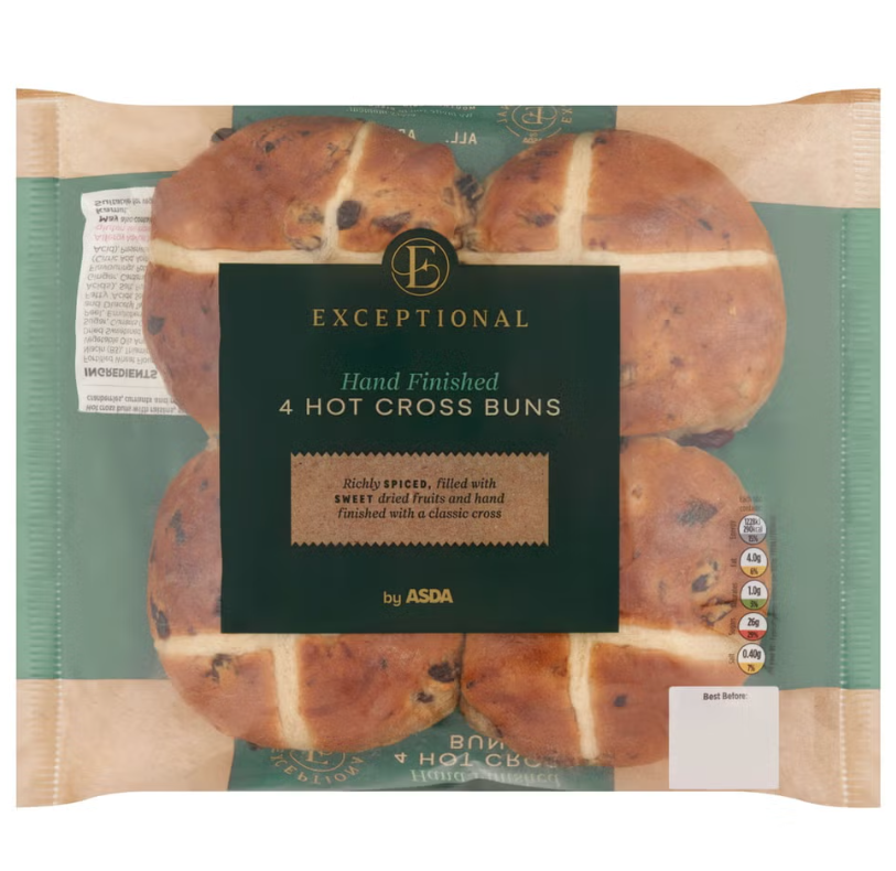 4 Hand Finished Hot Cross Buns