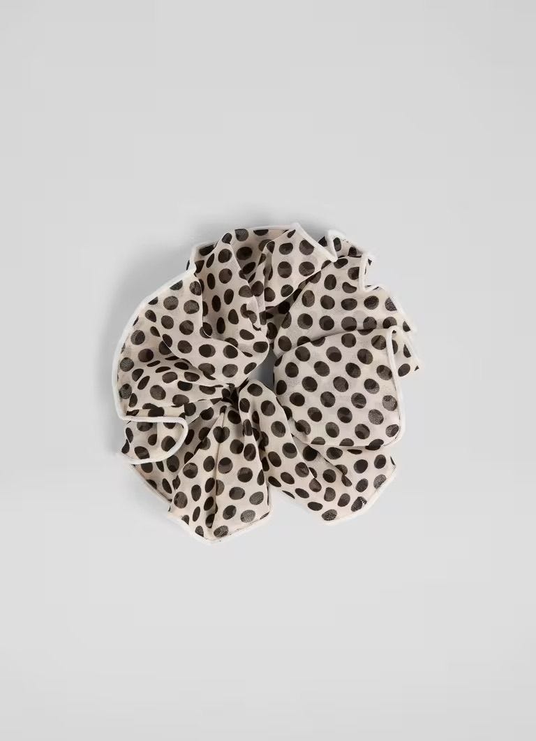 Lolita White & Black Scrunchie