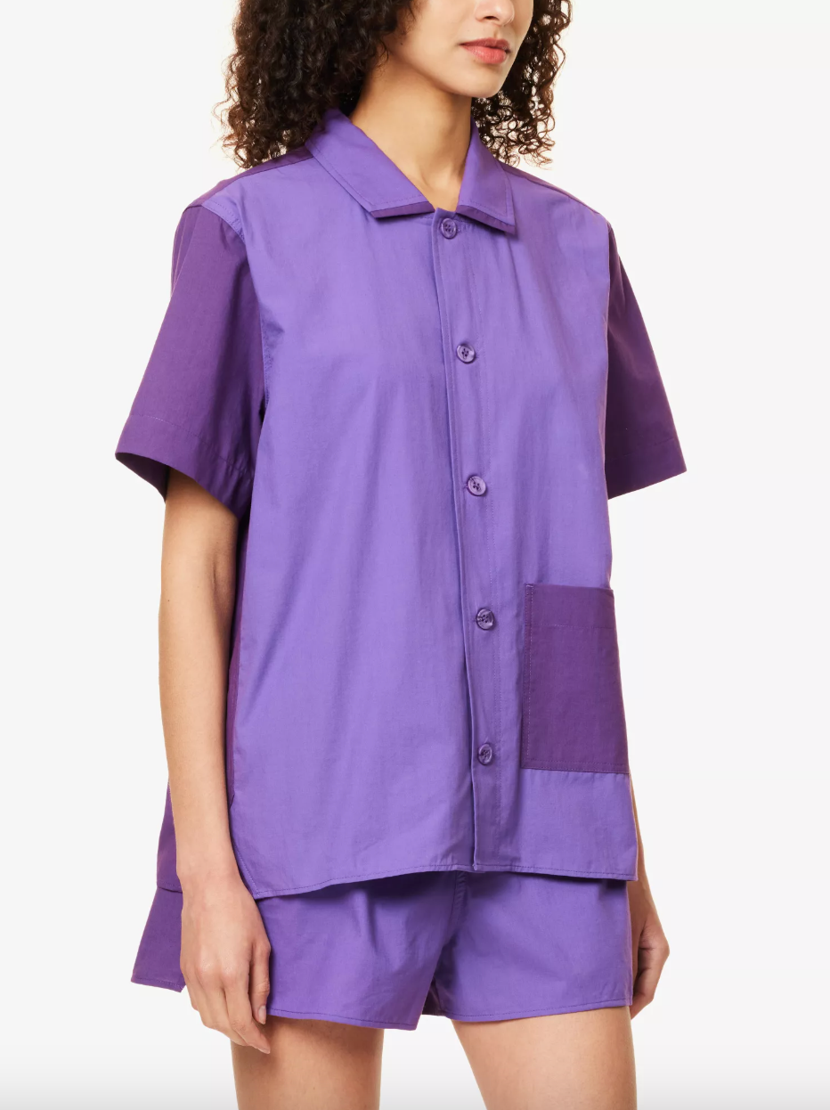 The Relaxed One... short-sleeve cotton pyjama shirt. Matching shorts, £50, by HAY
