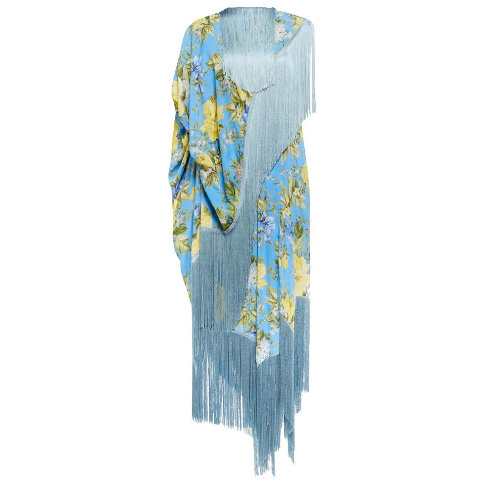 fringed silk dress