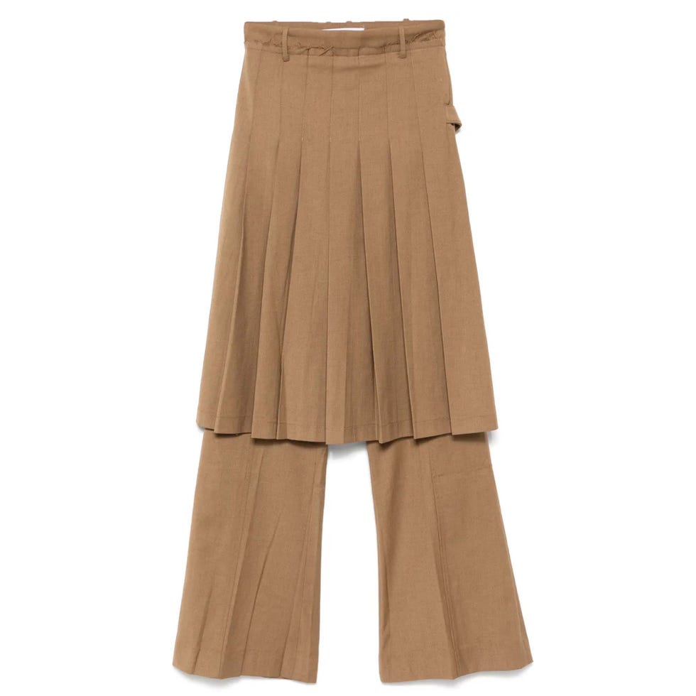 pleated skirt-trousers