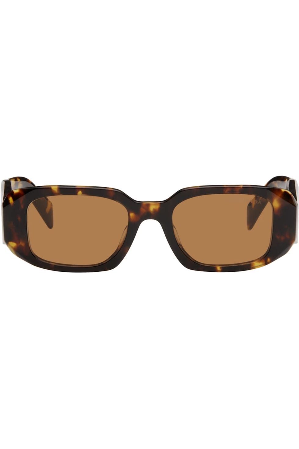 Brown Rounded Rectangle Acetate Sunglasses