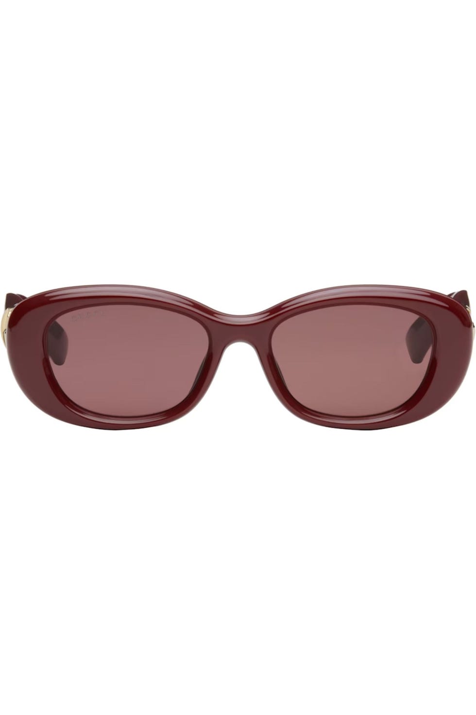 Burgundy GG Oval Sunglasses