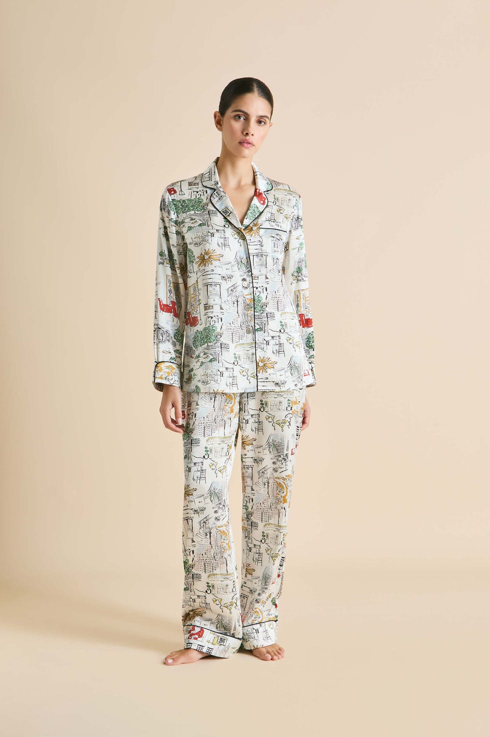 Lila Carlyle Ivory Pajamasin Silk Satin