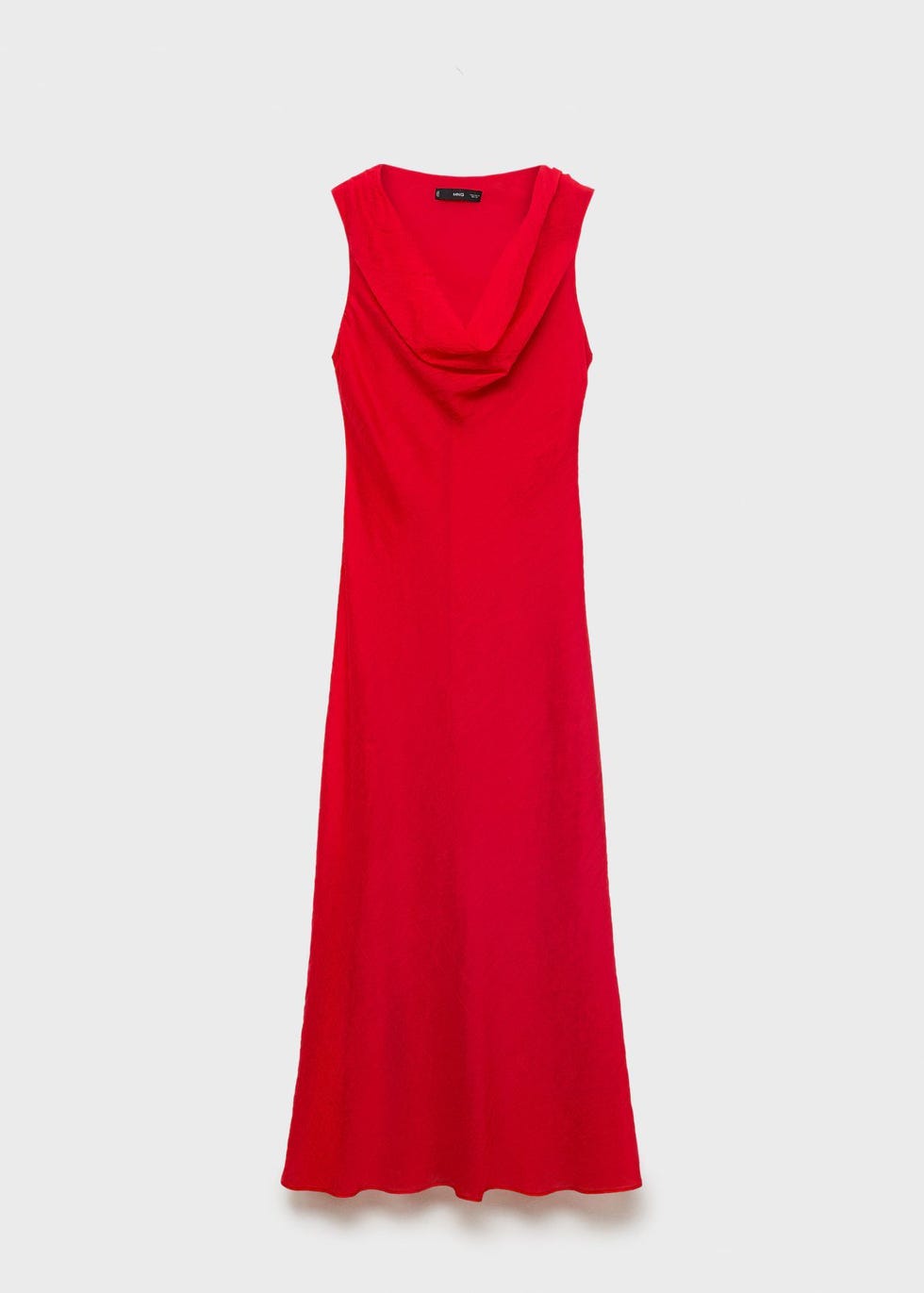 Vestido lyocell cuello drapeado