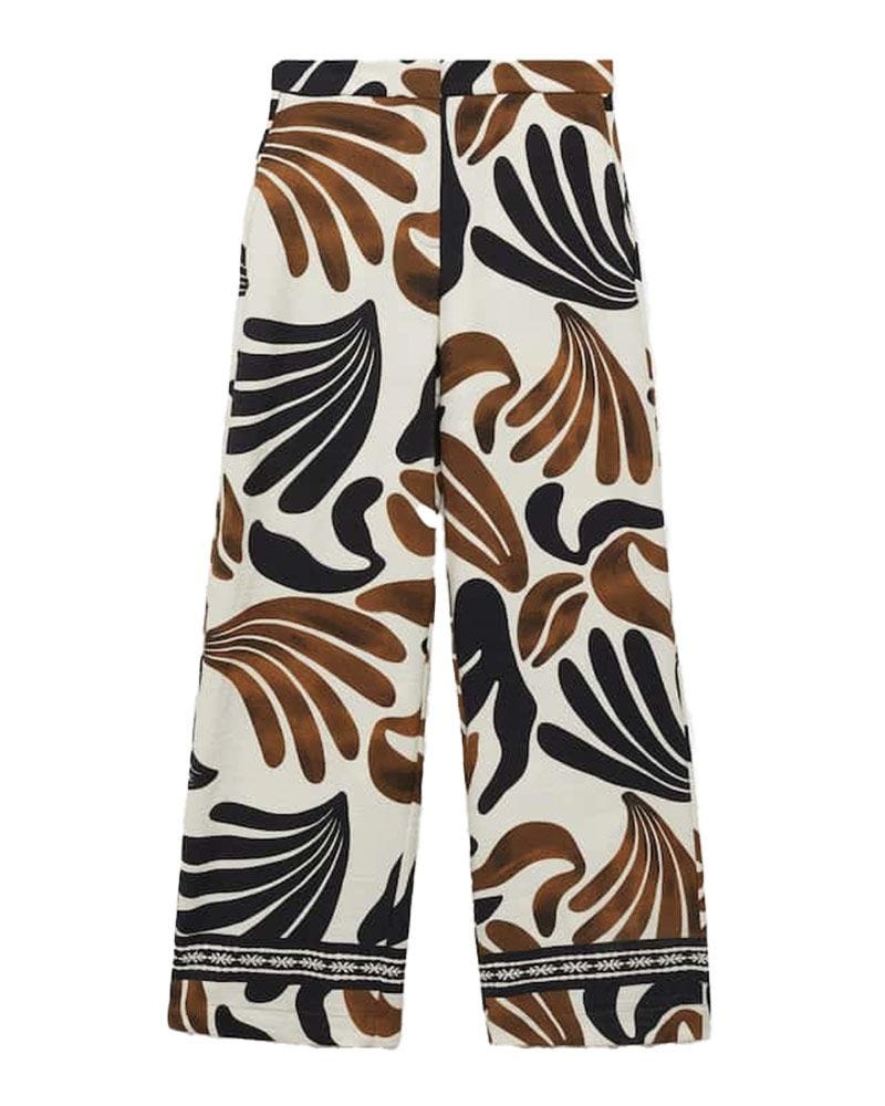 Abstract Wide-Leg Pants