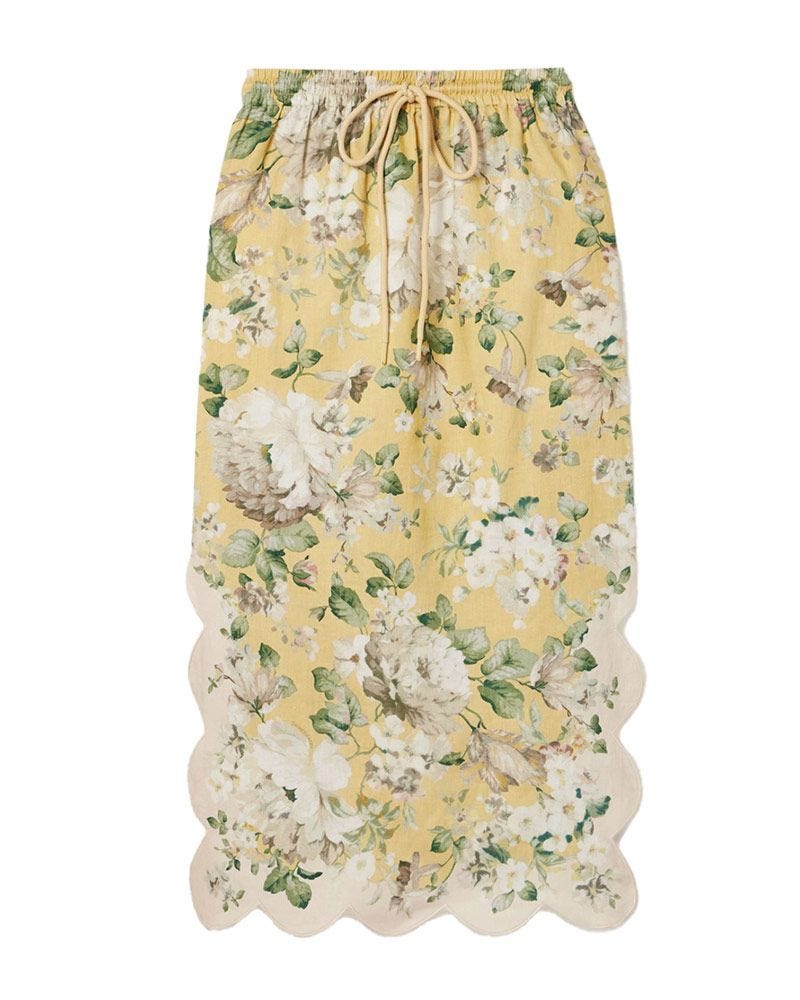 Scalloped Midi Skirt