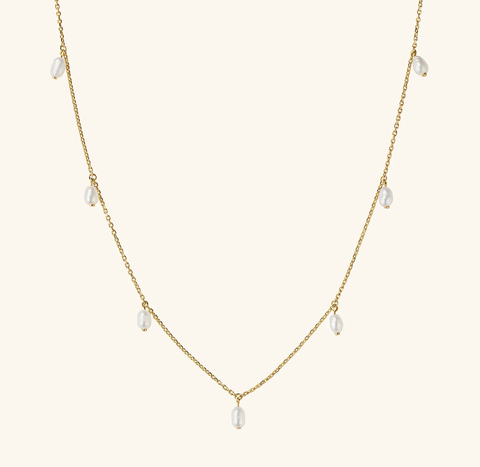 Tiny Pearl Station Necklace