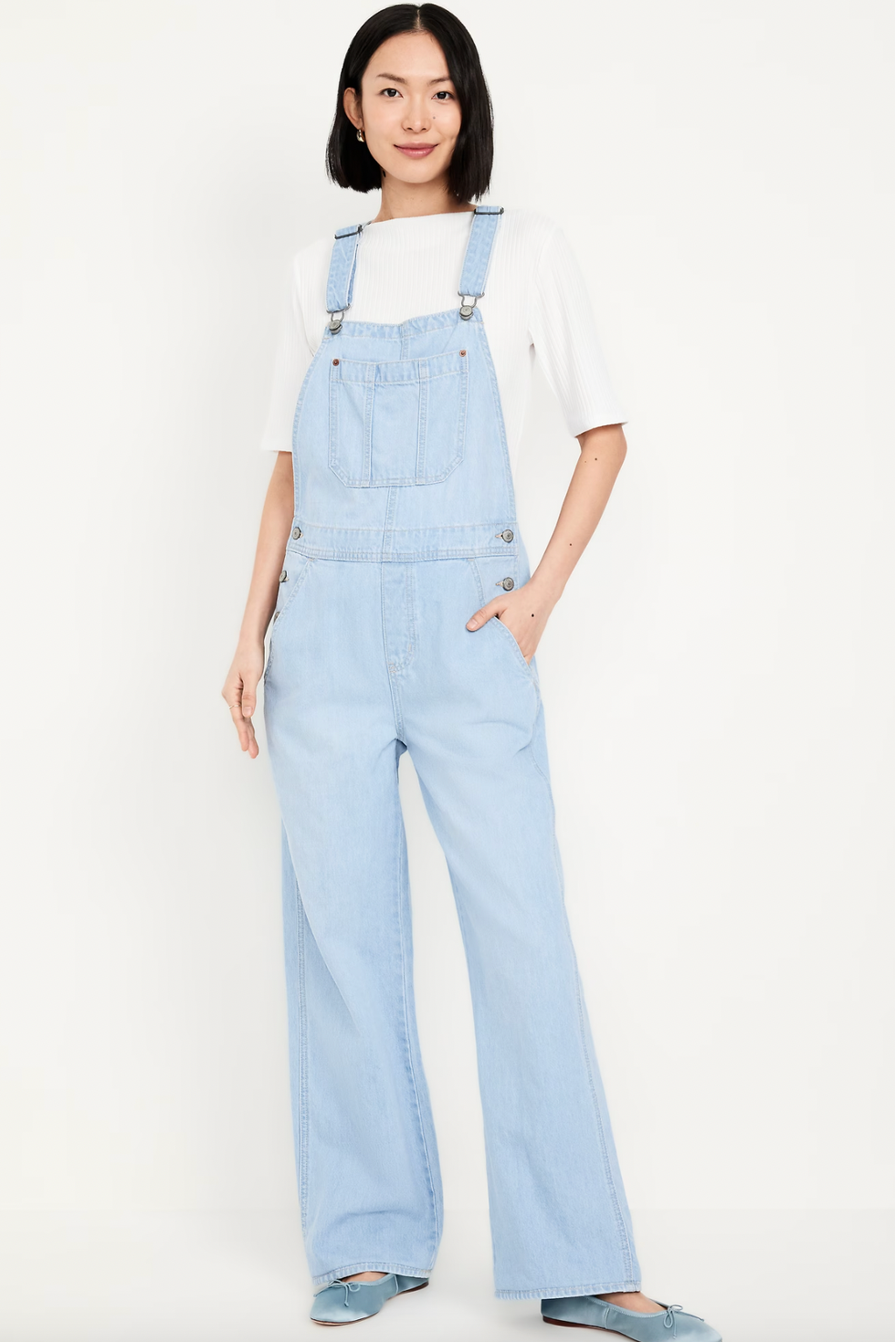 Baggy Wide-Leg Jean Overalls Baggy Wide-Leg Jean Overalls