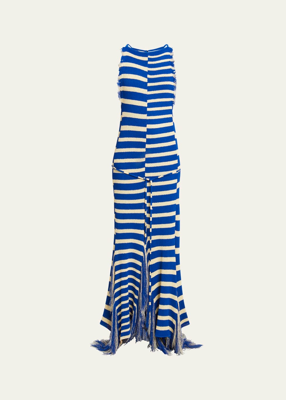 Yves Stripe Fringed Knit Dress