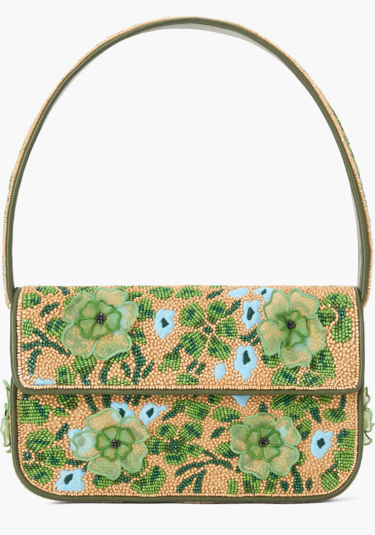 Tommy Floral Beaded Shoulder Bag