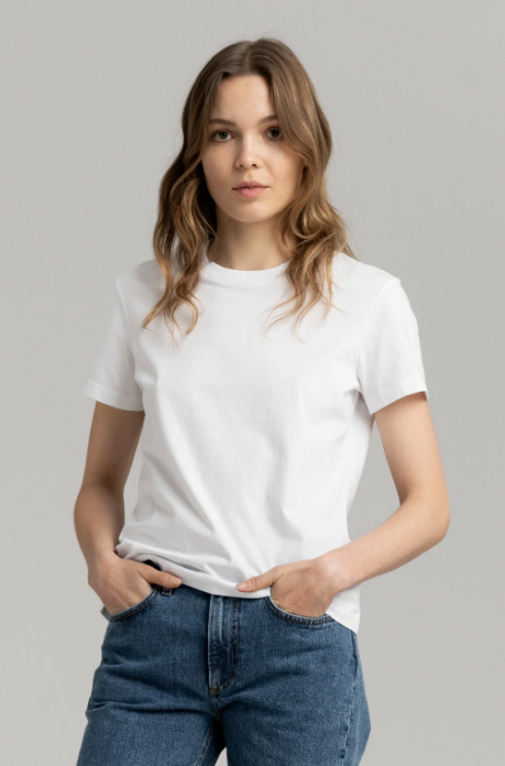Fitted organic cotton white T-shirt 