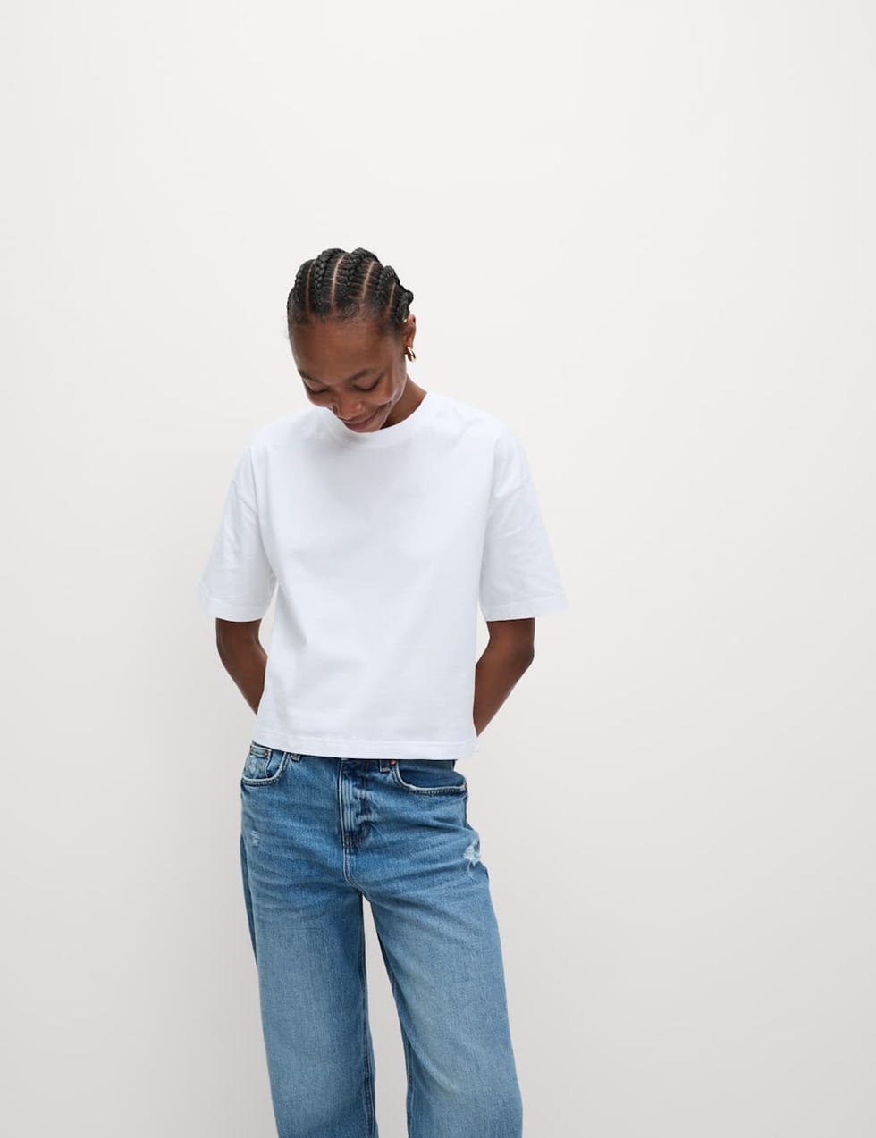 Boxy cotton crew neck T-shirt