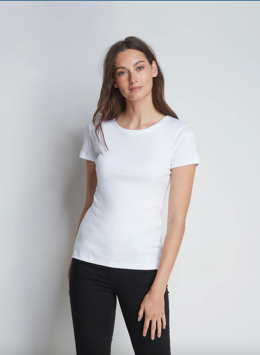 Fitted crew neck cotton modal T-shirt