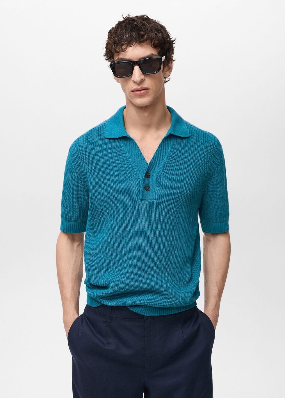 Pearl-knit Polo Shirt