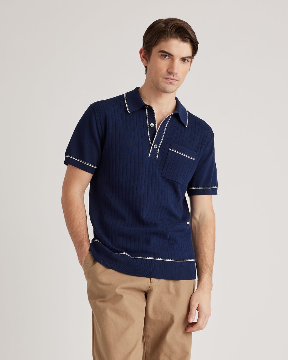 Organic Cotton-Silk Polo Sweater