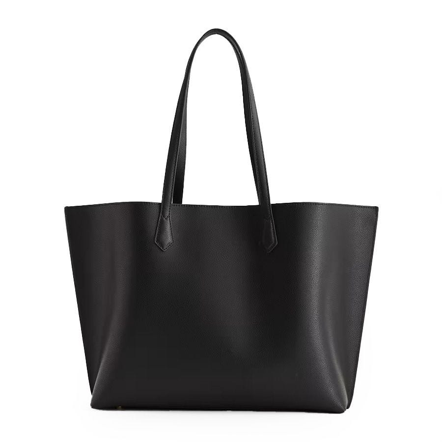 Italian Leather Triple Compartment Shopper Tote