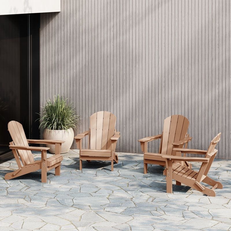 Elland Folding Adirondack Chairs (Set of 4)