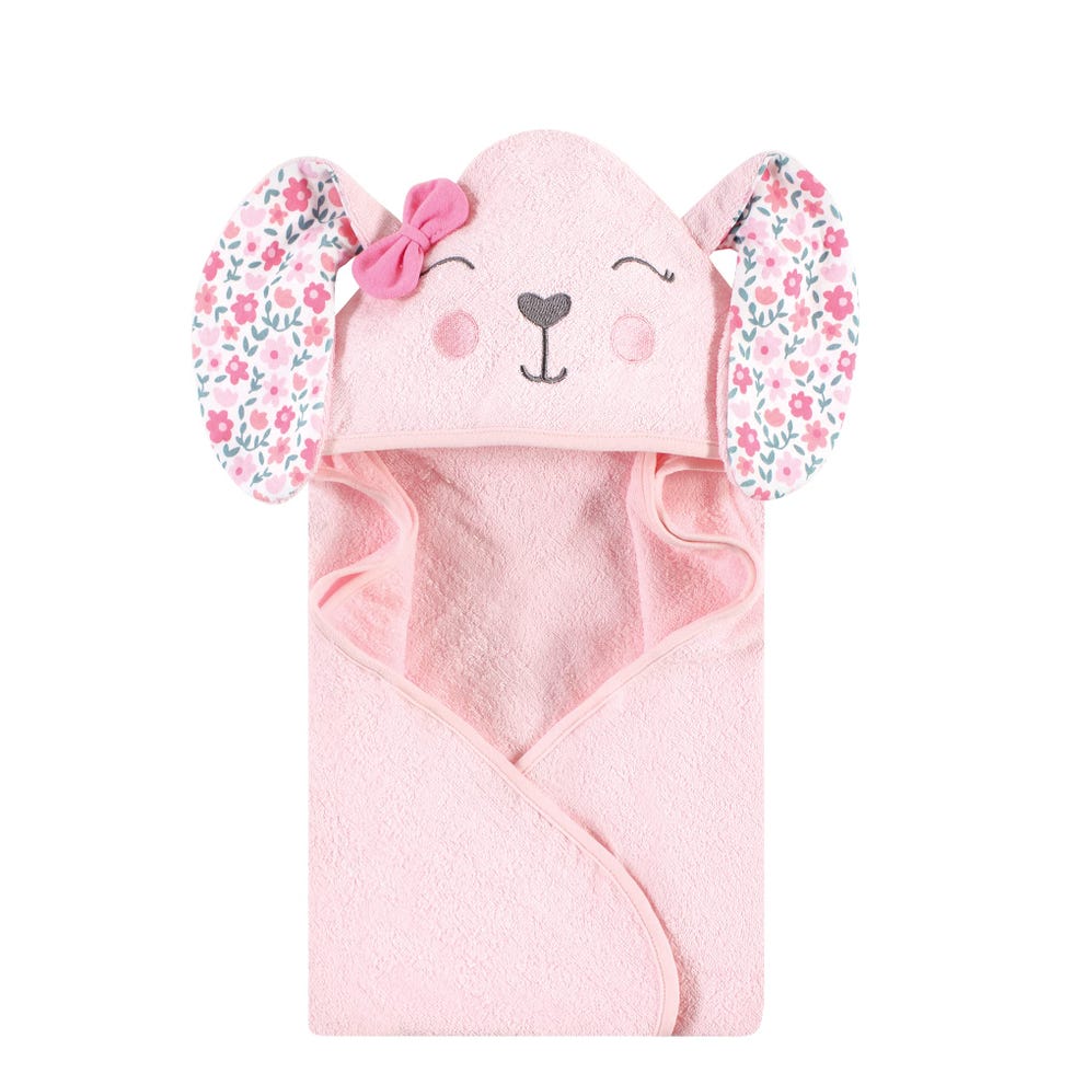 Hudson Baby Floral Bunny Hooded Towel