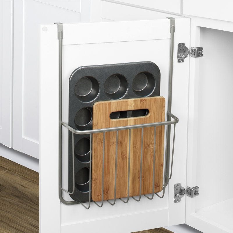 Cabinet Door Cutting Board and Bakeware Organizer